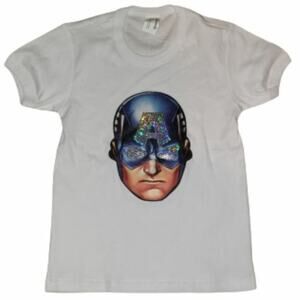 Geordi Captain America Girl's SM Sequin Embellished Graphic T-shirt